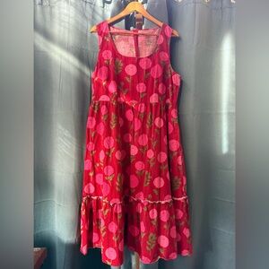 Princess Highway Pink/Red Floral Midi Dress